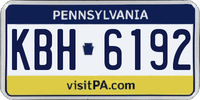 PA license plate KBH6192
