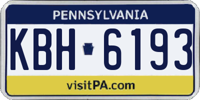 PA license plate KBH6193