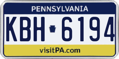 PA license plate KBH6194