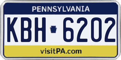 PA license plate KBH6202