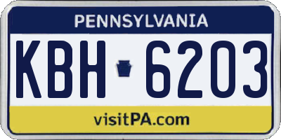 PA license plate KBH6203