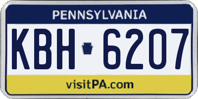 PA license plate KBH6207