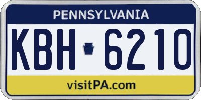 PA license plate KBH6210