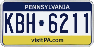 PA license plate KBH6211