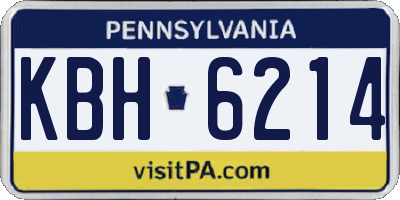 PA license plate KBH6214