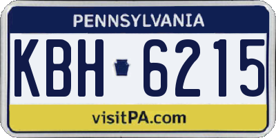PA license plate KBH6215