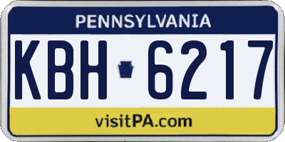 PA license plate KBH6217
