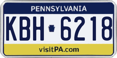 PA license plate KBH6218
