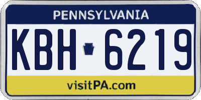 PA license plate KBH6219
