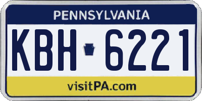 PA license plate KBH6221