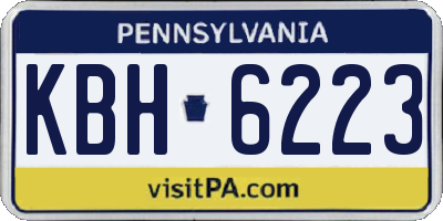PA license plate KBH6223