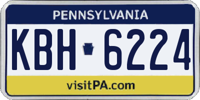 PA license plate KBH6224