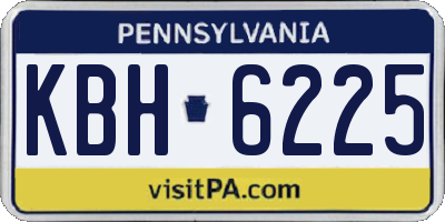 PA license plate KBH6225