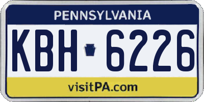 PA license plate KBH6226