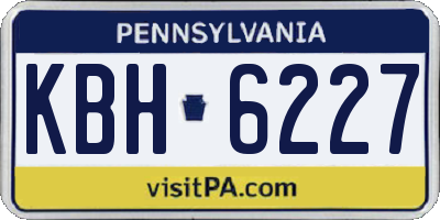 PA license plate KBH6227
