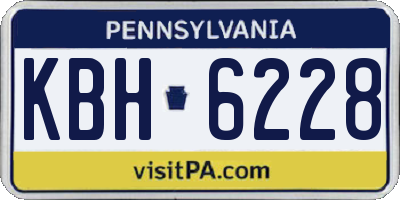 PA license plate KBH6228