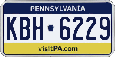 PA license plate KBH6229