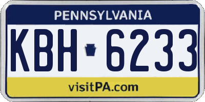 PA license plate KBH6233