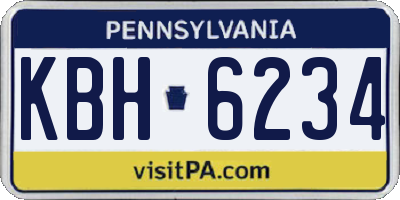 PA license plate KBH6234