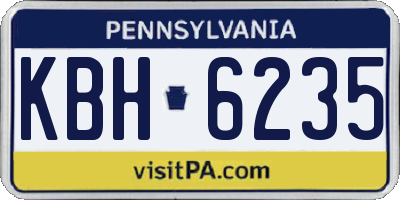 PA license plate KBH6235