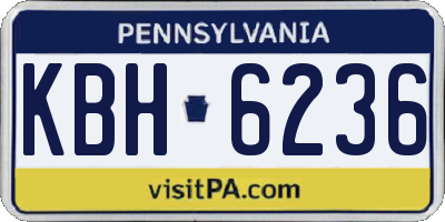 PA license plate KBH6236