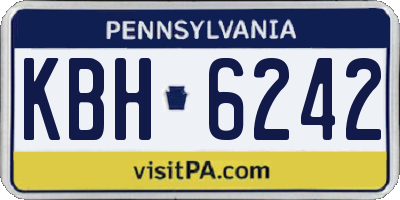 PA license plate KBH6242