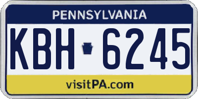 PA license plate KBH6245