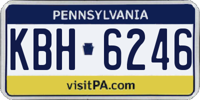 PA license plate KBH6246
