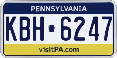 PA license plate KBH6247