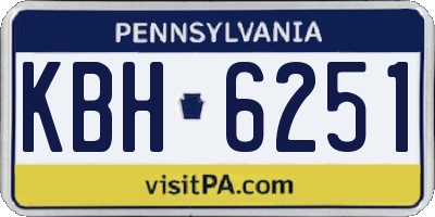 PA license plate KBH6251