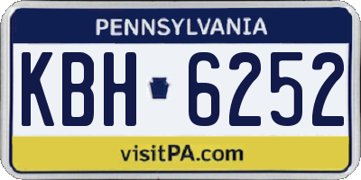 PA license plate KBH6252