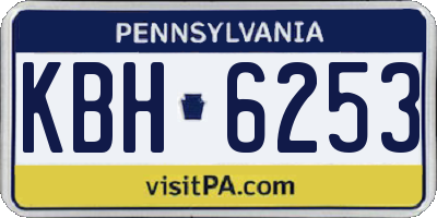 PA license plate KBH6253