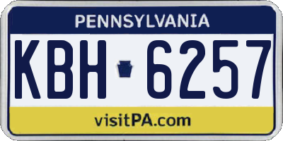 PA license plate KBH6257