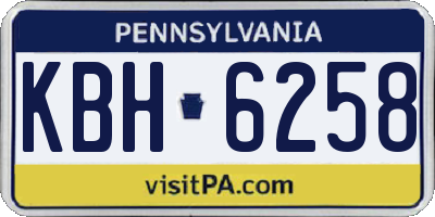 PA license plate KBH6258