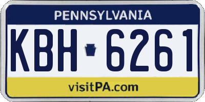PA license plate KBH6261