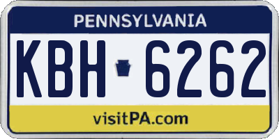 PA license plate KBH6262