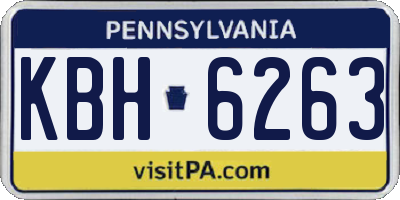 PA license plate KBH6263