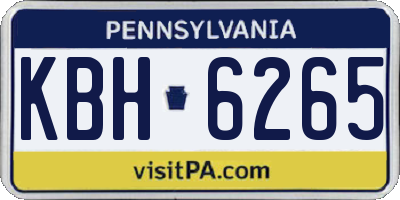 PA license plate KBH6265