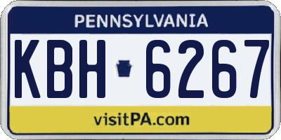 PA license plate KBH6267