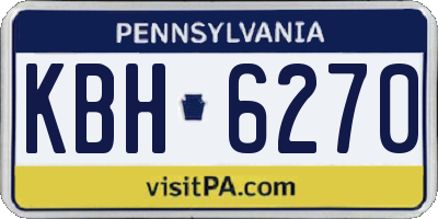 PA license plate KBH6270