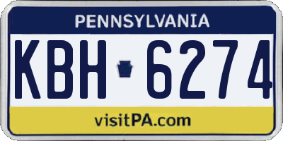PA license plate KBH6274