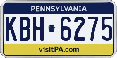 PA license plate KBH6275