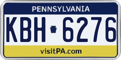 PA license plate KBH6276