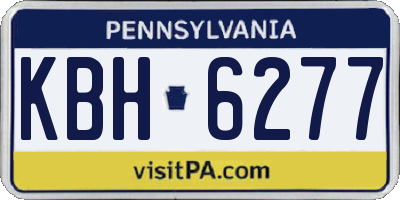 PA license plate KBH6277