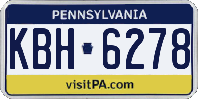 PA license plate KBH6278