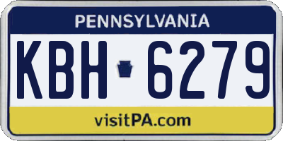 PA license plate KBH6279