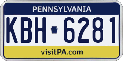 PA license plate KBH6281