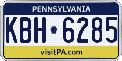 PA license plate KBH6285