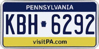PA license plate KBH6292