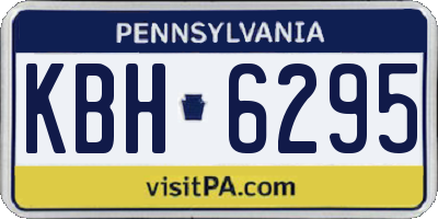 PA license plate KBH6295